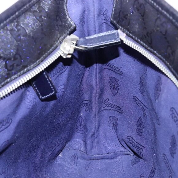 GUCCI GG implementation Tote Bag PVC Navy Silver 211133 Auth ki5982 - Picture 10 of 16